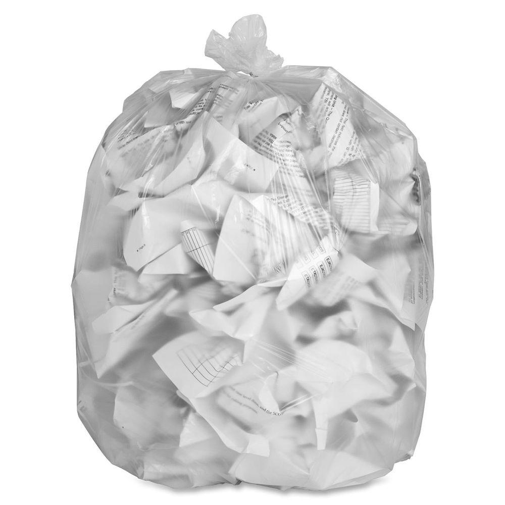 clear plastic refuse bags