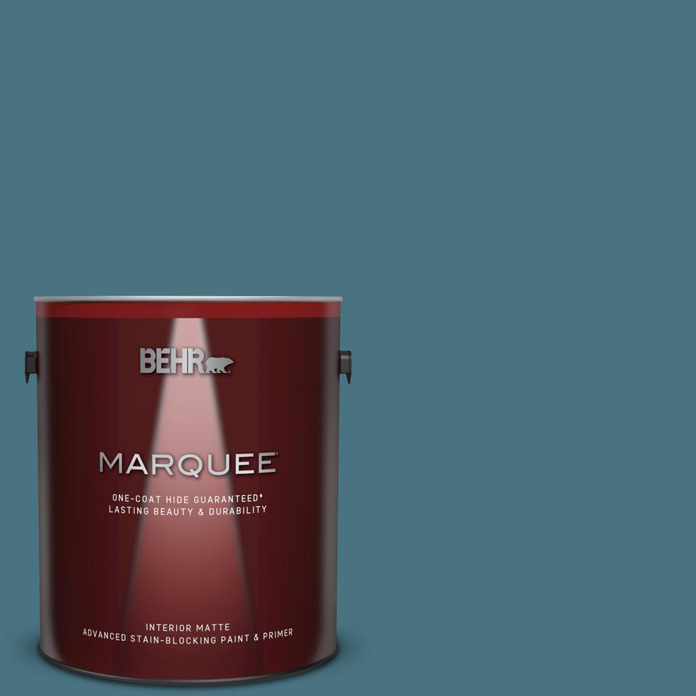 Behr Marquee 1 Gal Mq5 26 Hampton Surf One Coat Hide Matte Interior Paint And Primer In