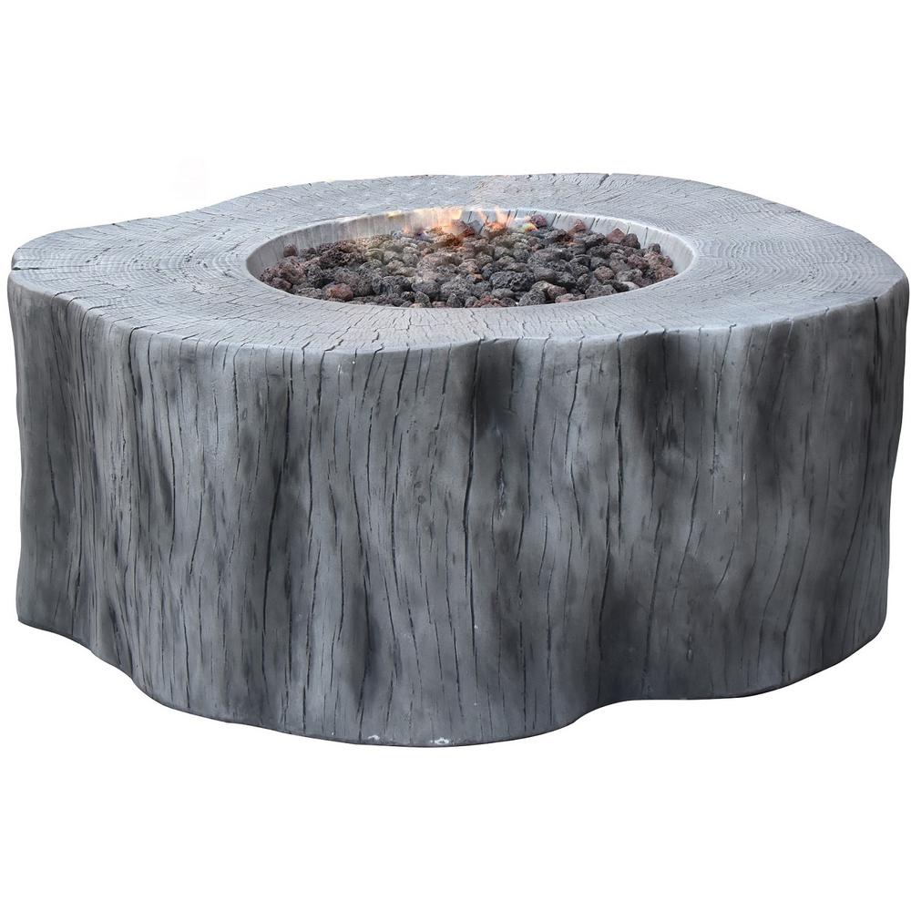 Fire Pit Accessories ELEMENTI Tank Cover Concrete Propane Gas Canister Holder in Boulder Finish