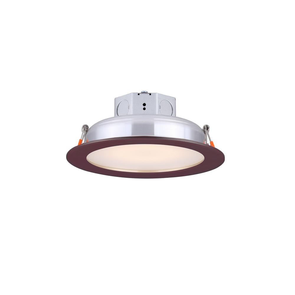 AMAX LIGHTING Round Slim Disk 7.75 in. Bronze Warm White ...