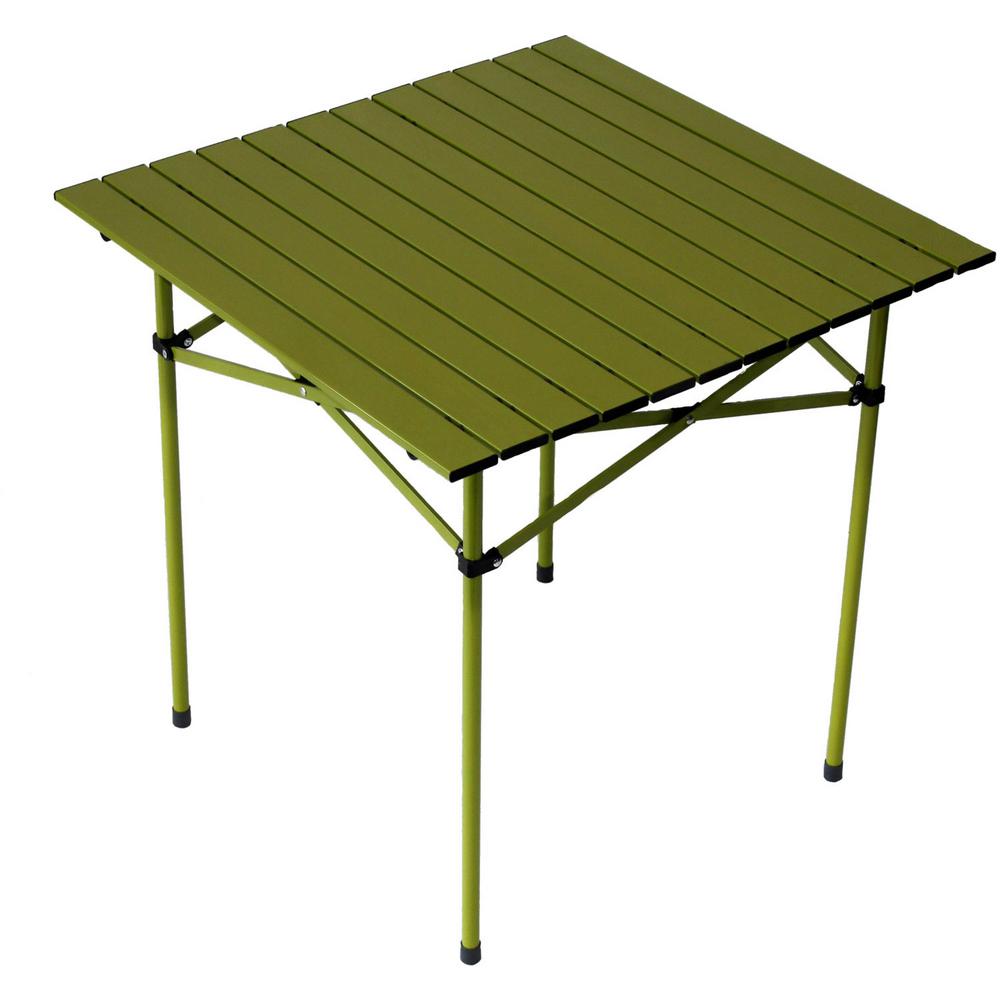 Aspen Brands Green Aluminum Square Outdoor Portable Picnic Table With Bag