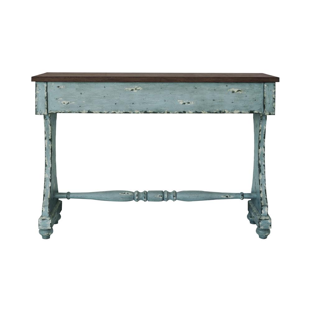 Homefare Distressed River Blue 2 Drawer Entryway Console Table Ds