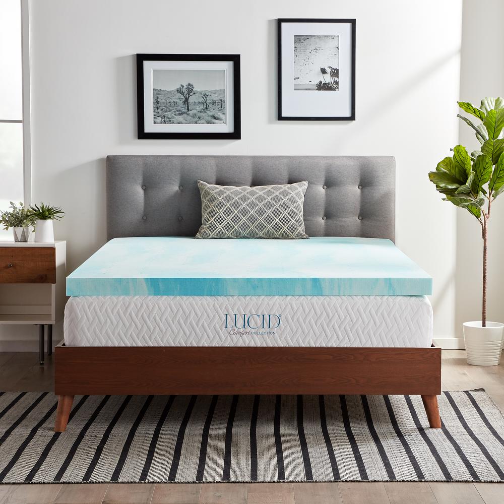 Lucid Comfort Collection 3 in. Twin XL Gel Swirl Memory Foam 