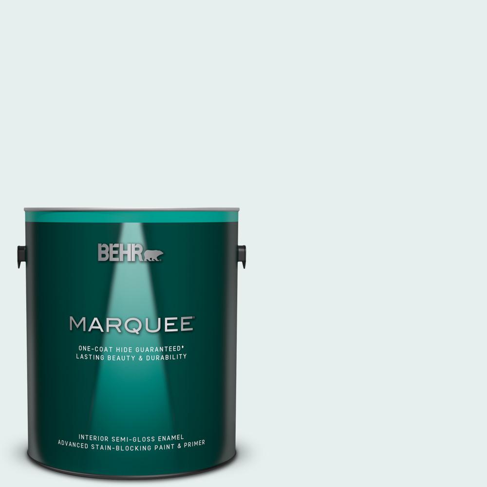 BEHR MARQUEE 1 gal. 730E1 Polar White SemiGloss Enamel Interior