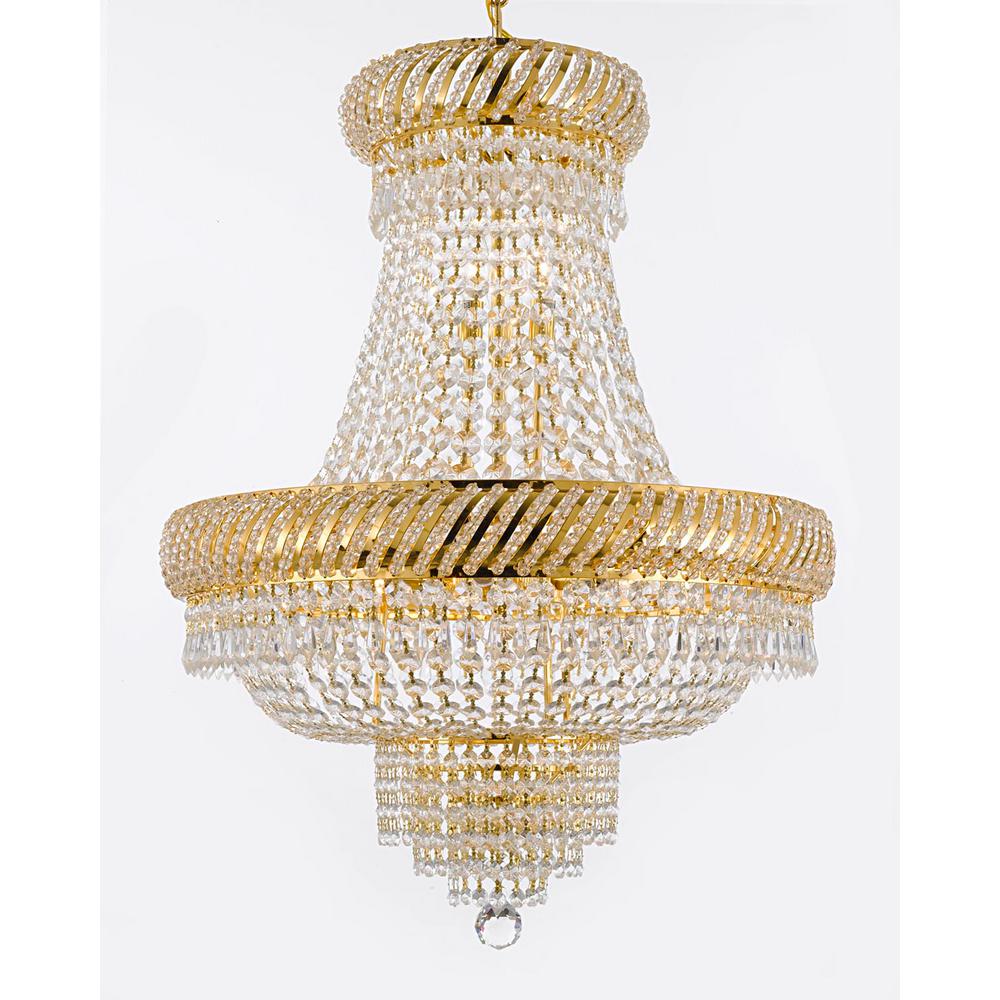 Empire Crystal 9 Light Gold Chandelier T40 312 The Home Depot