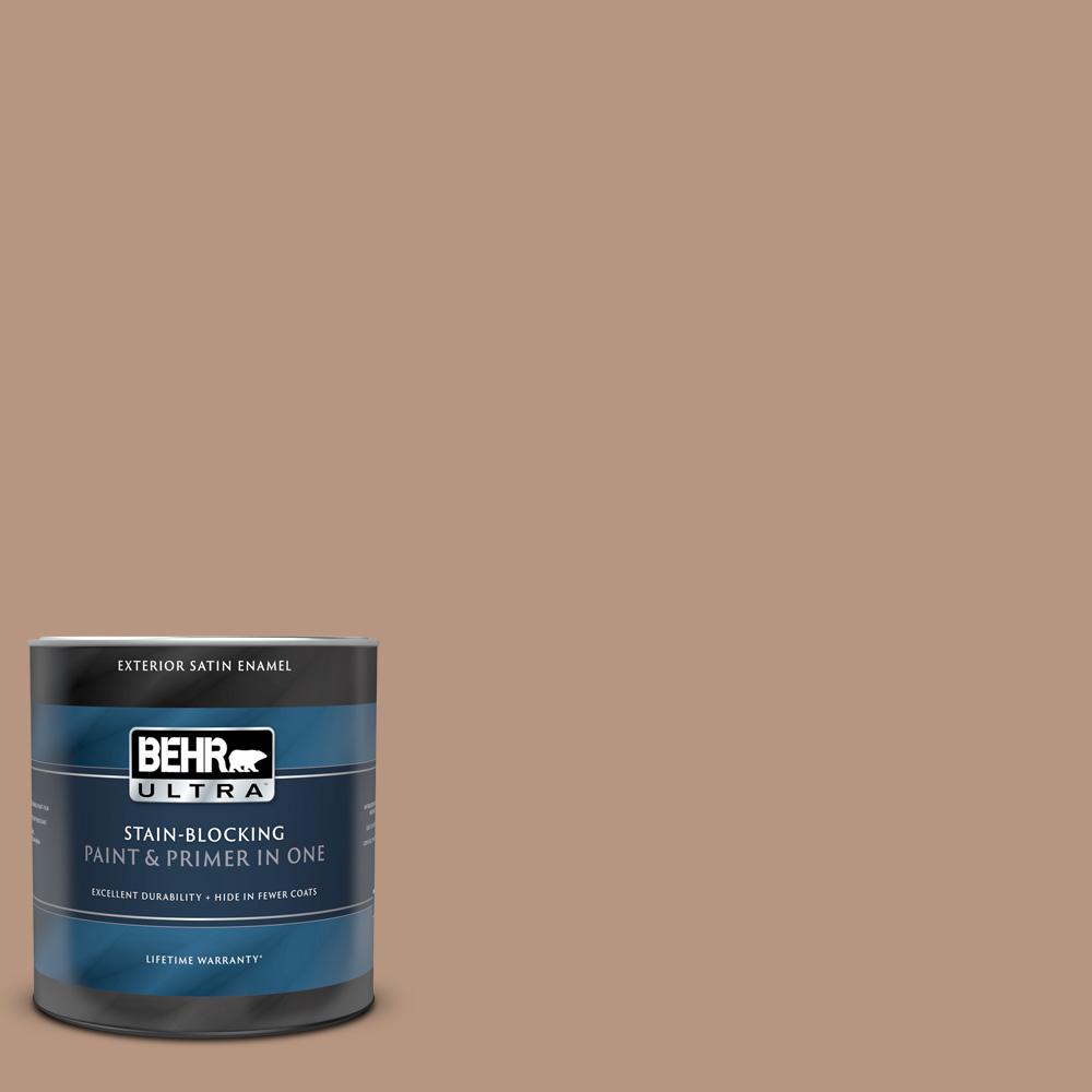 BEHR ULTRA 1 qt. S2204 Potters Clay Satin Enamel Exterior Paint and Primer in One985404 The