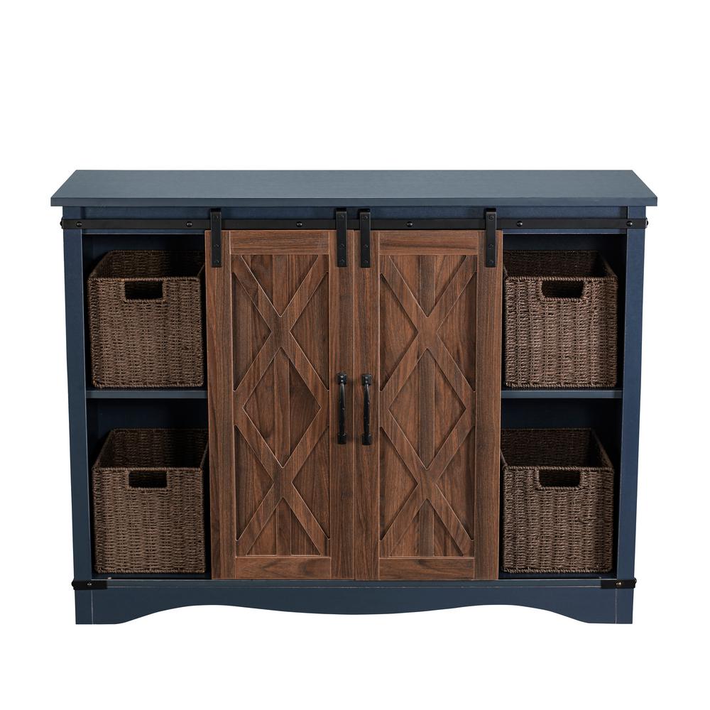 Unbranded Blue Barn Door Storage Accent Cabinet Fcb20121 The Home Depot