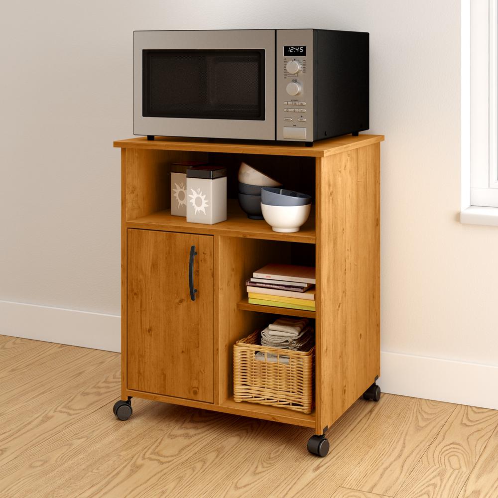 South Shore Axess Country Pine Bar Cart 10706 The Home Depot
