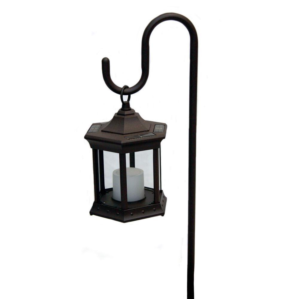 Solar Lantern With Clear Gl And Shepherds Hook Sl Shcg The Home Solar Lantern With Clear Gl And Shepherds Hook