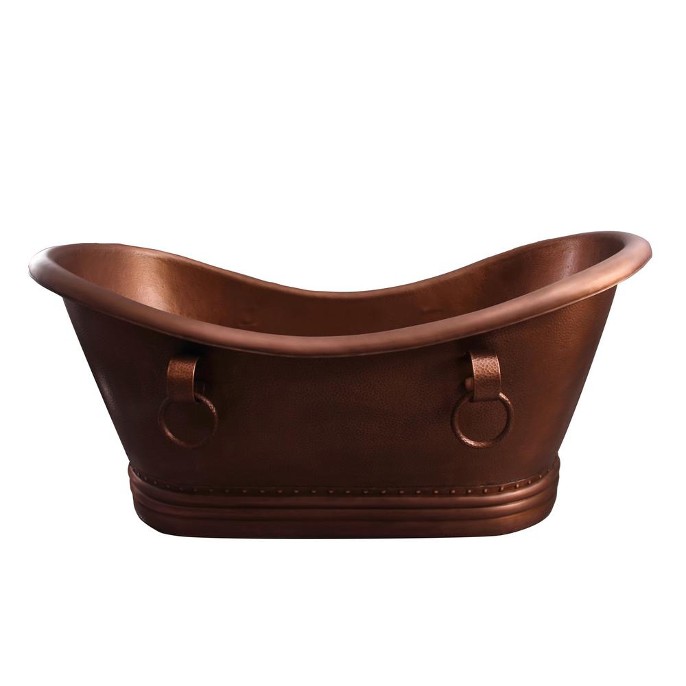 Amber Double Slipper Bathtub / 68" Constantine Mosaic Copper Double-Slipper Tub | Vackra ... / 67 pedestal double slipper bathtub.