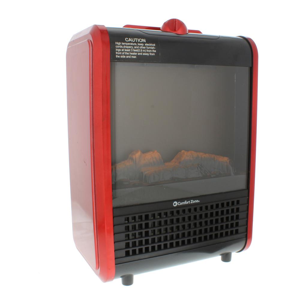 Comfort Zone 1 200 Watt Mini Ceramic Fireplace Electric Heater