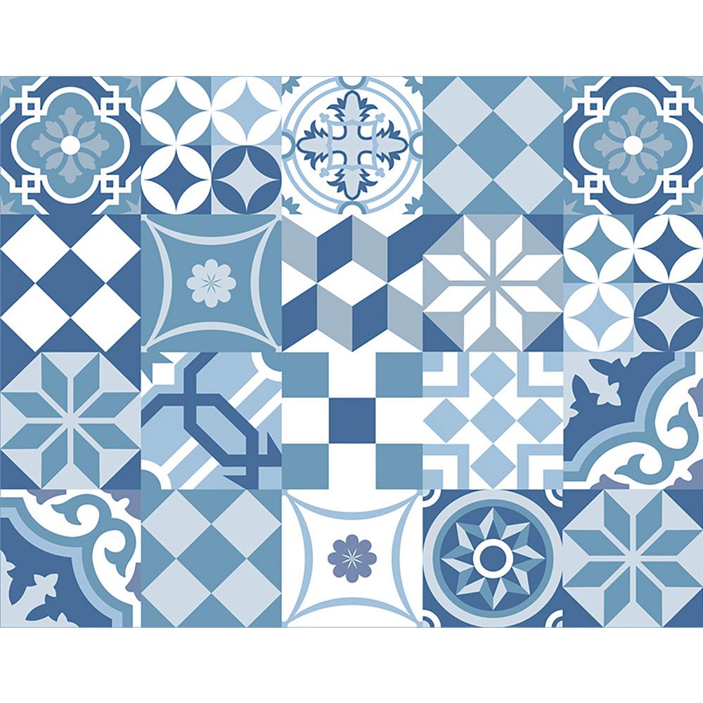 Home Decor Line Blue Cementine Peel And Stick Backsplash Wall