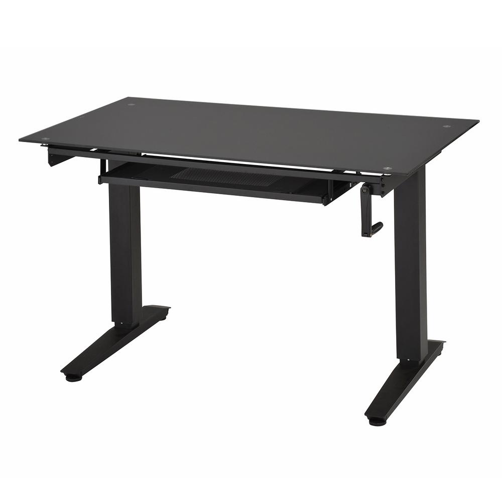 Techni Mobili Black Adjule Standing Desk With Pull Out Keyboard Techni Mobili Black Adjule Standing Desk With Pull Out Keyboard Tray
