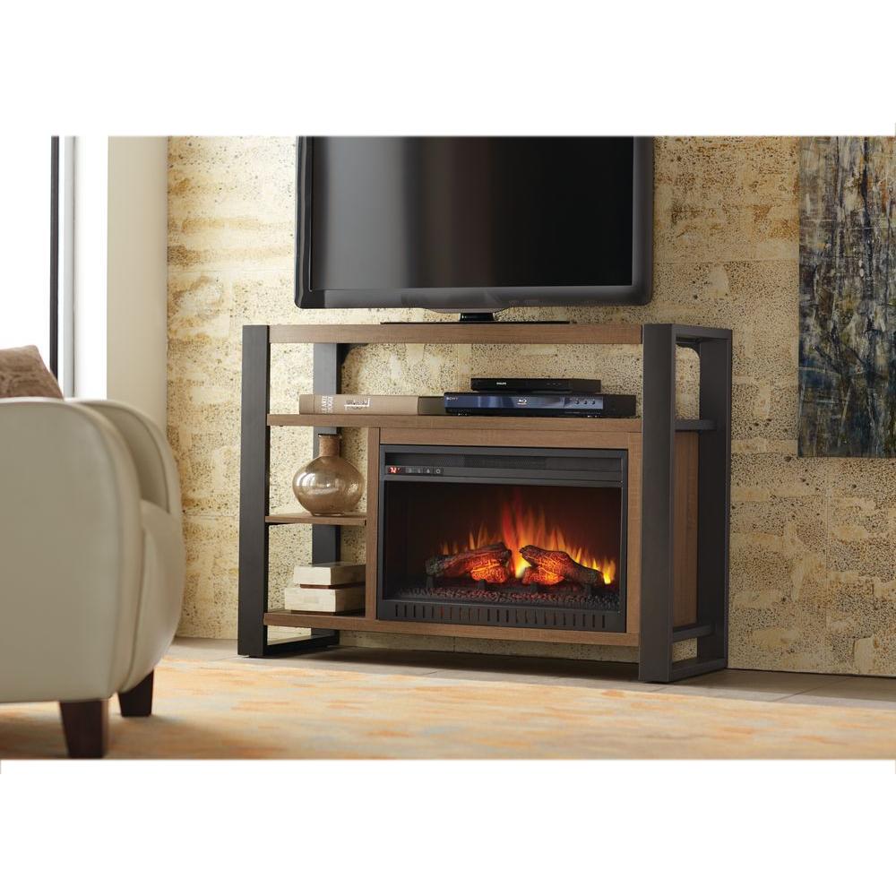 Update the look of your residence with this Home Decorators Collection Glynnis Media Console Infrared Modern Electric Fireplace in Medium Ash Finish.