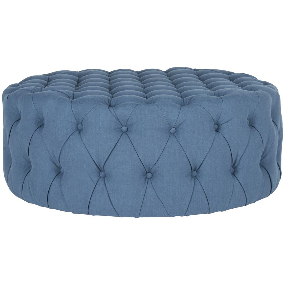 Safavieh Charlene Navy Tufted OttomanMCR4638H The Home Depot