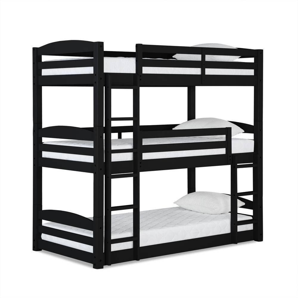 black and white bunk beds