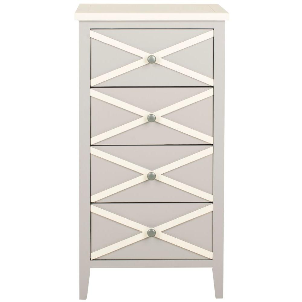 Safavieh Sherrilyn Gray and White Storage End TableAMH6593A The Home