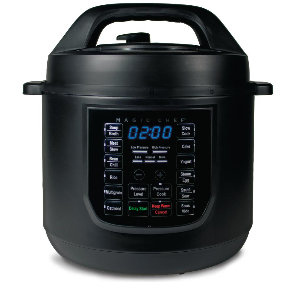 Magic Chef 6 Qt. 9in1 Multi Function Pressure Cooker with Sous Vide in Matte Black MCSMC6B