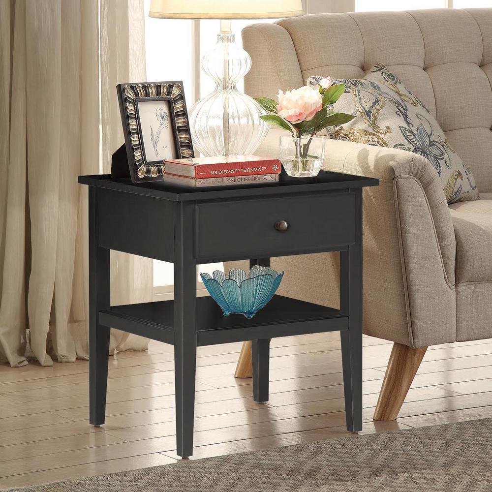 Usl Arbor Black Side Table Sk17978ar1 Bk The Home Depot Usl Arbor Black Side Table