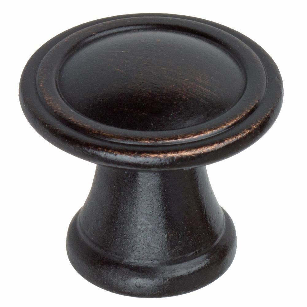 GlideRite 1 in. Dia Oil Rubbed Bronze Round Deco Knobs (10Pack