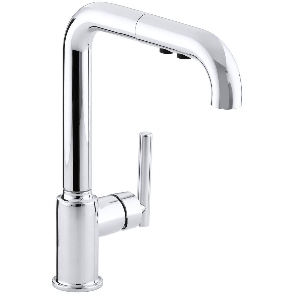 Polished Chrome KOHLER K-7511-CP Purist Secondary Swing Spout with Spray
