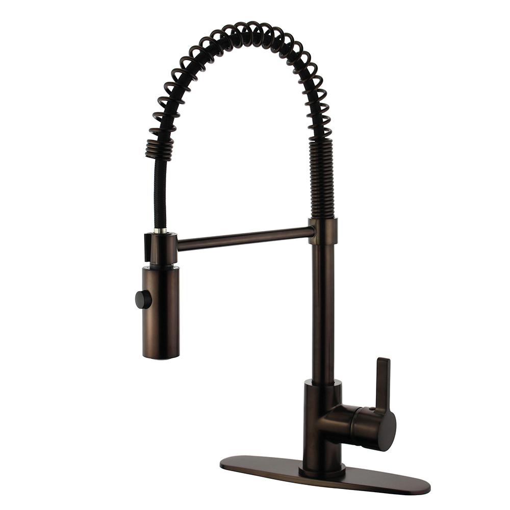 Kingston Brass Continental Single Handle Pull Down Sprayer Kitchen