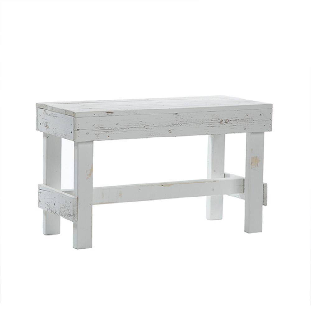 del Hutson Designs Reclaimed Barnwood Turquoise Bench-DHD2015t - The