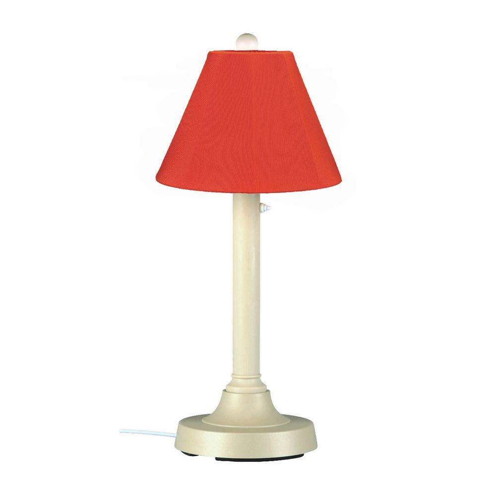 Patio Living Concepts San Juan 30 In Bisque Outdoor Table Lamp With Patio Living Concepts San Juan 30 In Bisque Outdoor Table Lamp With Melon Shade