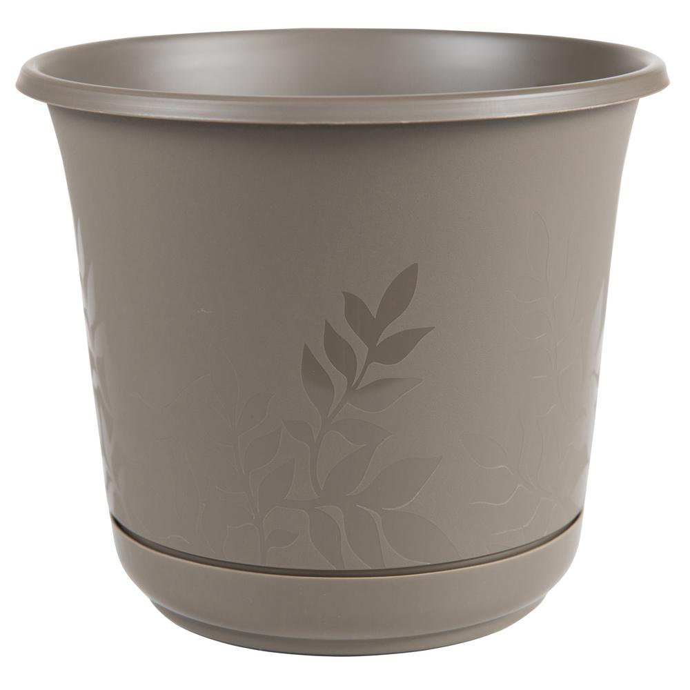 Plastic - Brown - Attached Saucer - Plant Pots - Planters - The Home ... Plastic - Brown - Attached Saucer - Plant Pots - Planters - The Home ...
