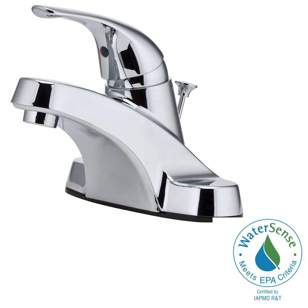 Pfister Pfirst 4 in. Centerset SingleHandle Bathroom Faucet in