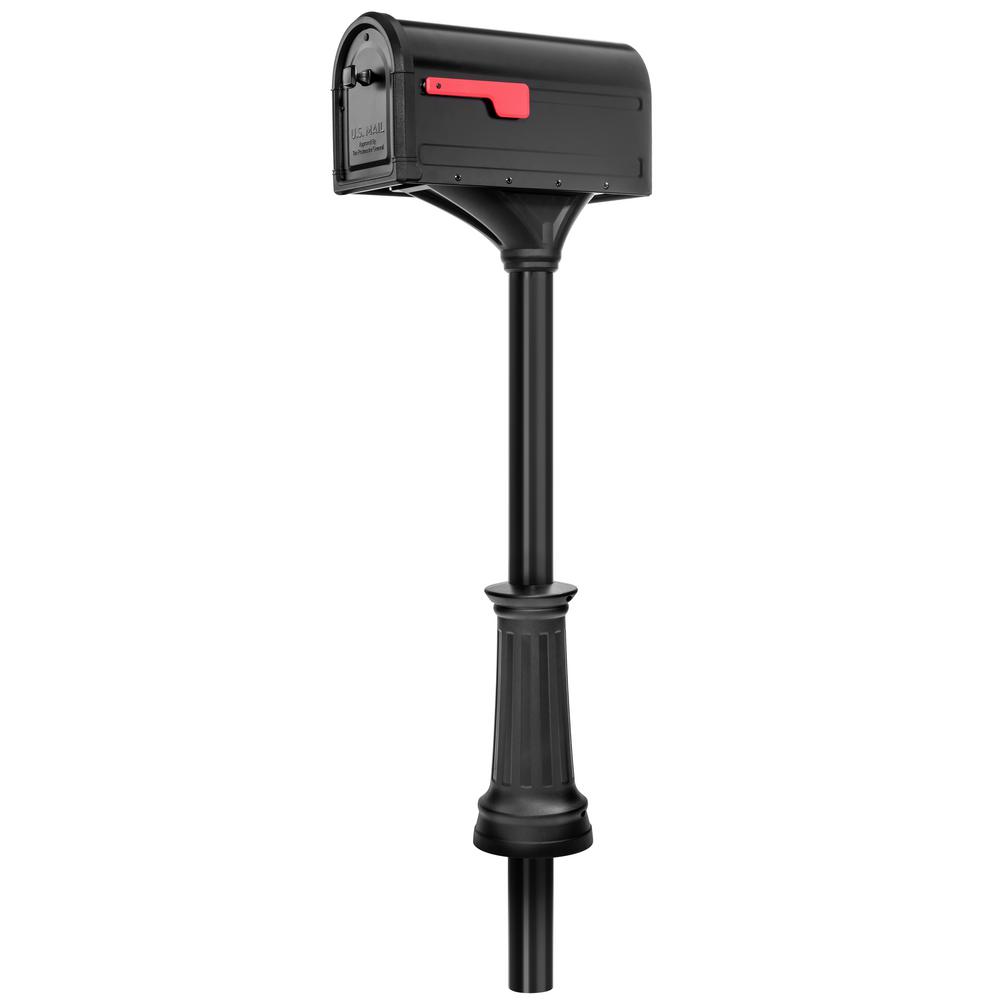 architectural mailboxes roxbury black steel post mount mailbox and mailboxs