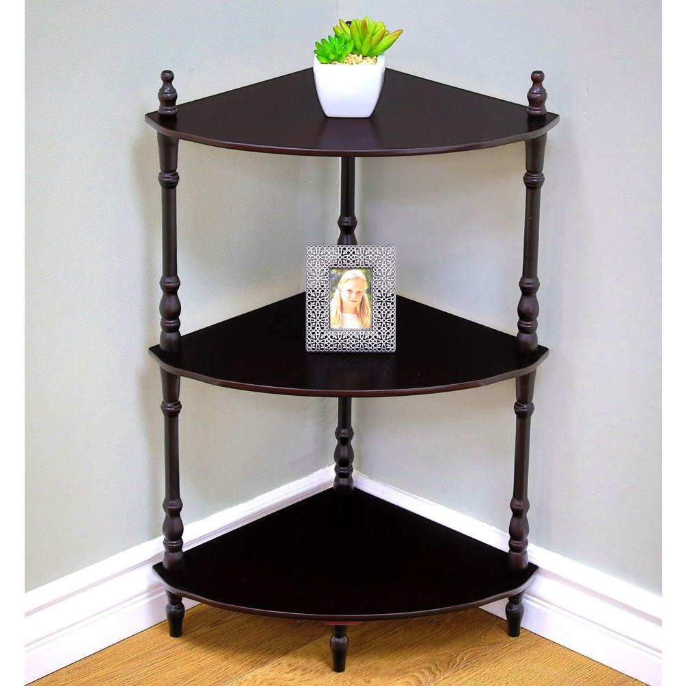 Bookshelf 3 Shelves Wood Corner Stand Bookcase Plant 27 High Bookshelf 3 Shelves Wood Corner Stand Bookcase Plant 27