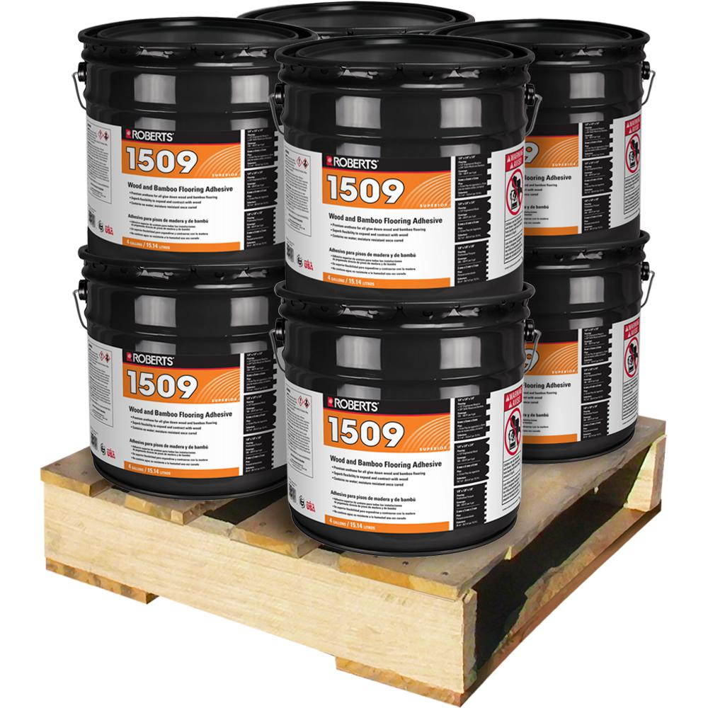Roberts 4 Gal. Wood and Bamboo Flooring Urethane Adhesive (8 Pail Pallet)R150948P The Home