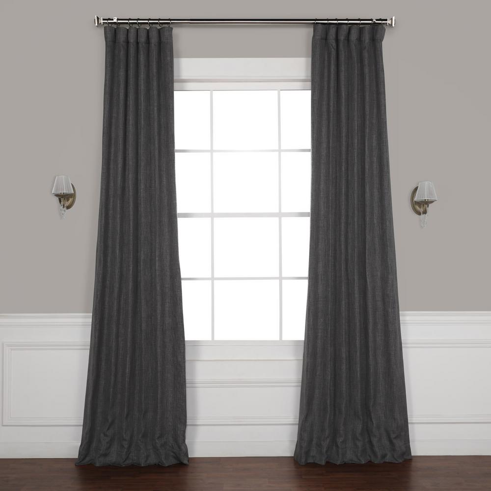 Exclusive Fabrics Furnishings Dark Gravel Gray Faux Linen