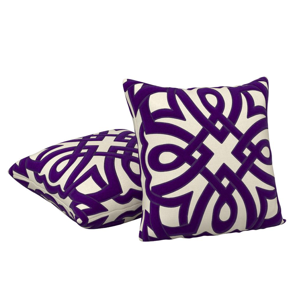 violet throw pillows