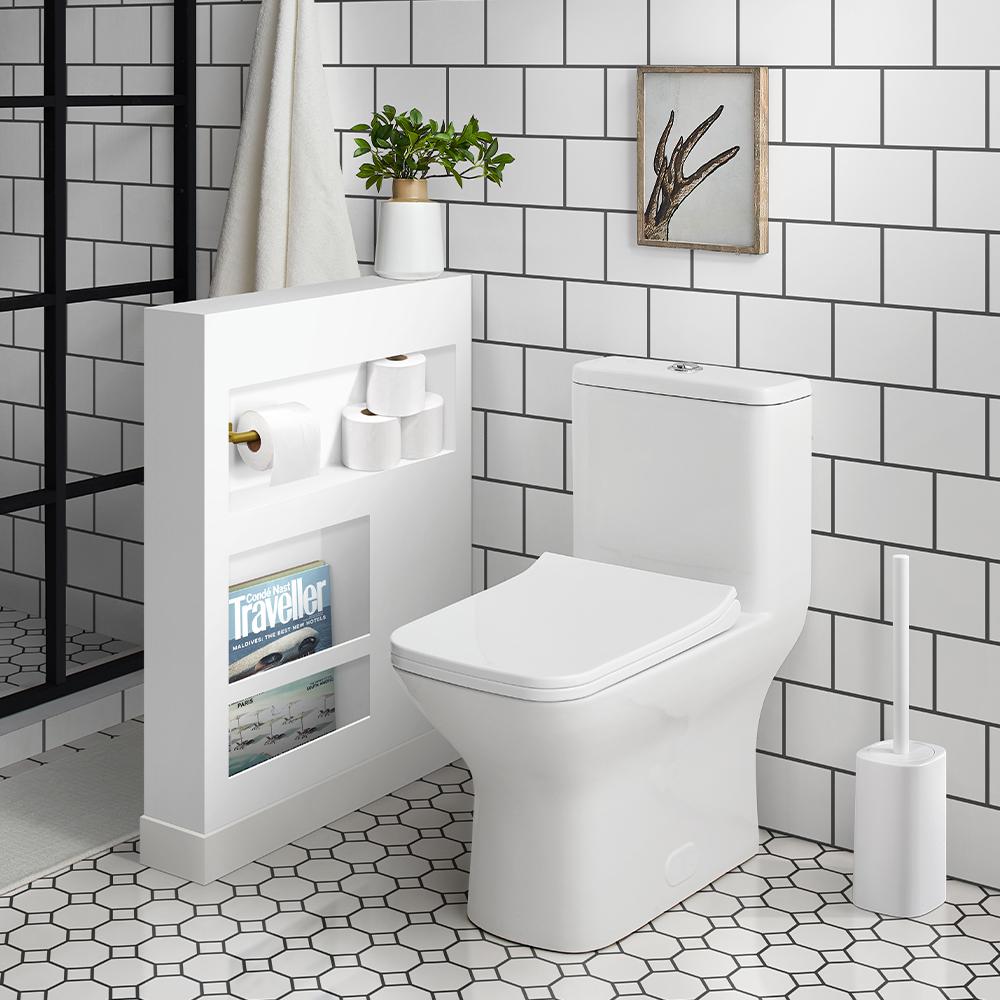Swiss Madison Carre 1Piece 0.8/1.28 GPF Dual Flush Square Toilet in