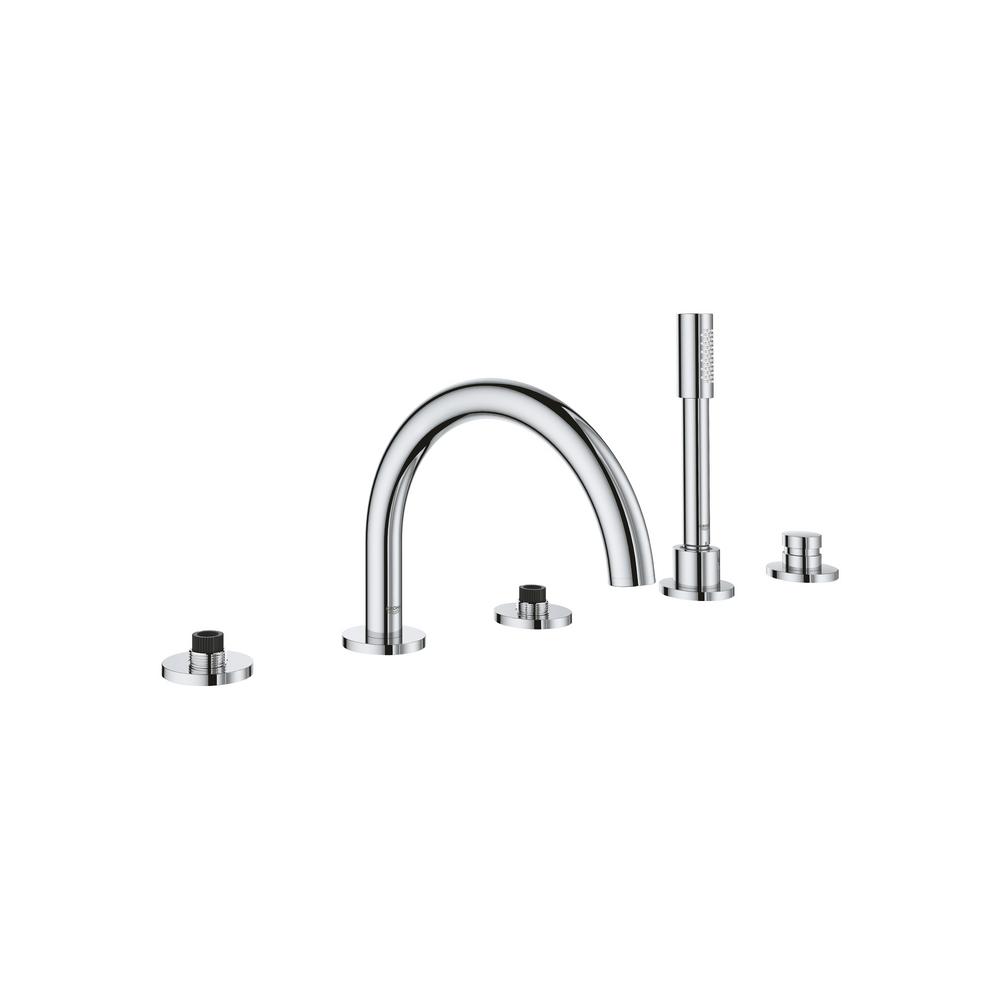 Grohe Atrio 2 Handle Floor Mount Roman Tub Faucet With Hand Shower