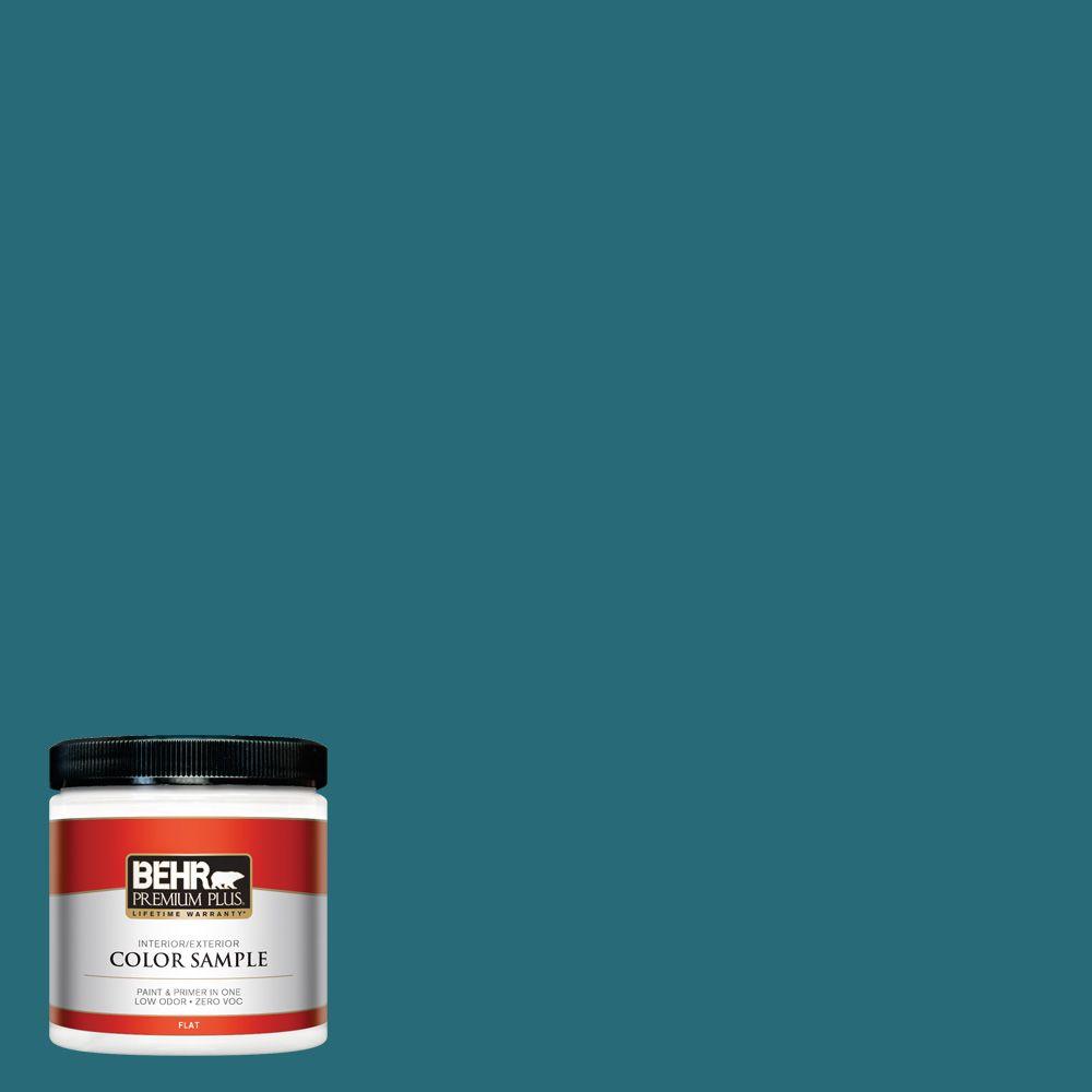 Behr Premium Plus 8 Oz M470 7 Blue Stream Flat Interior Exterior M470 7 Blue Stream Flat Interior Exterior