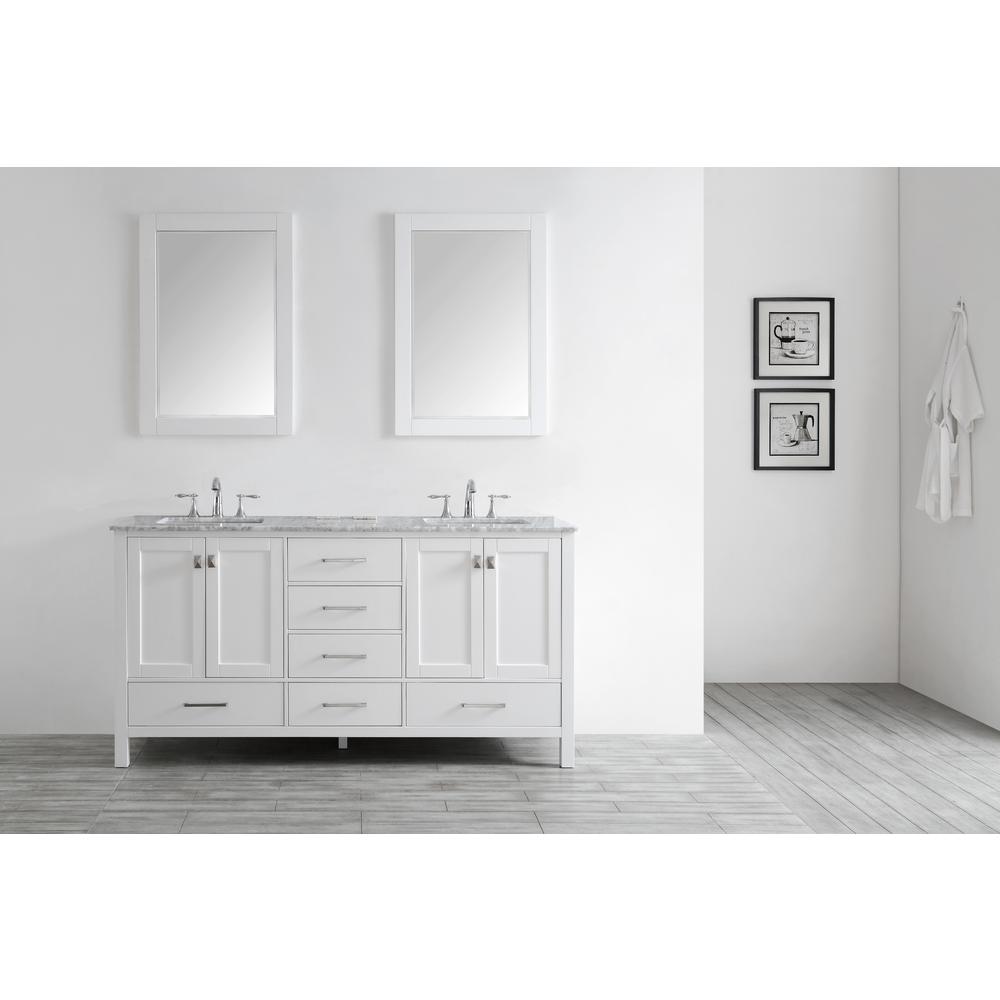 Eviva Aberdeen 78 In W X 22 In D Vanity In White With Solid Wood