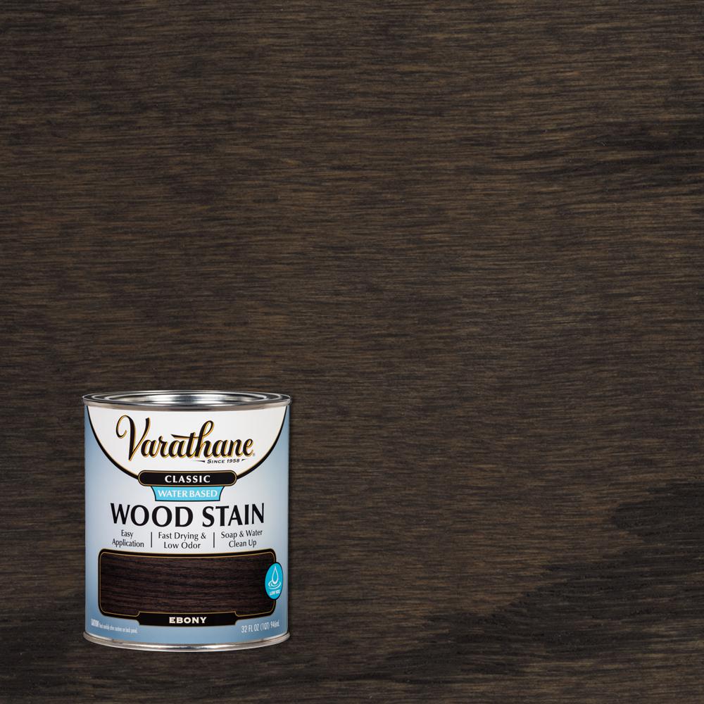 Varathane 1 qt. Classic Ebony WaterBased Interior Wood Stain356438 The Home Depot