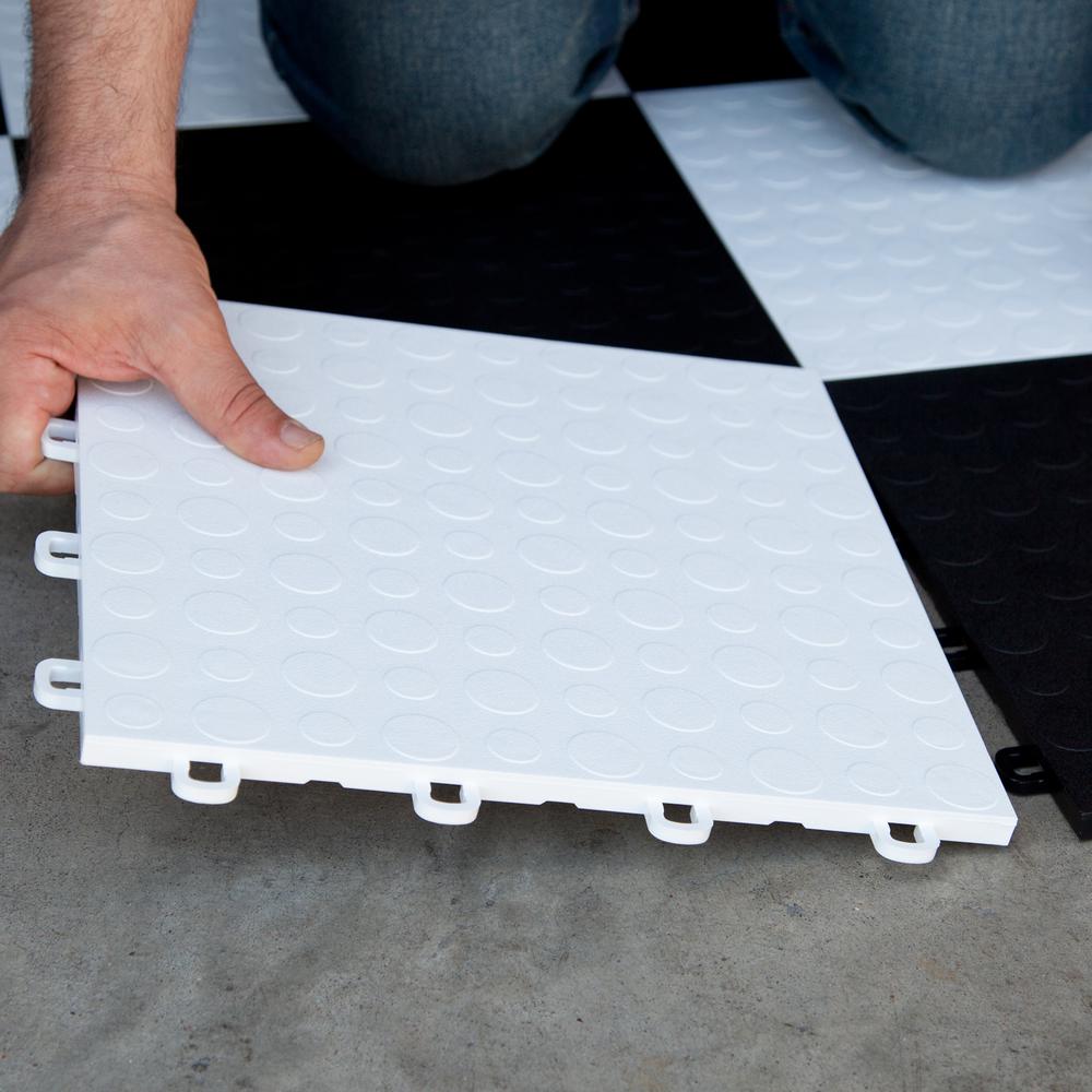 Blocktile White 12 In X Modular Interlocking Garage Modular Interlocking Garage