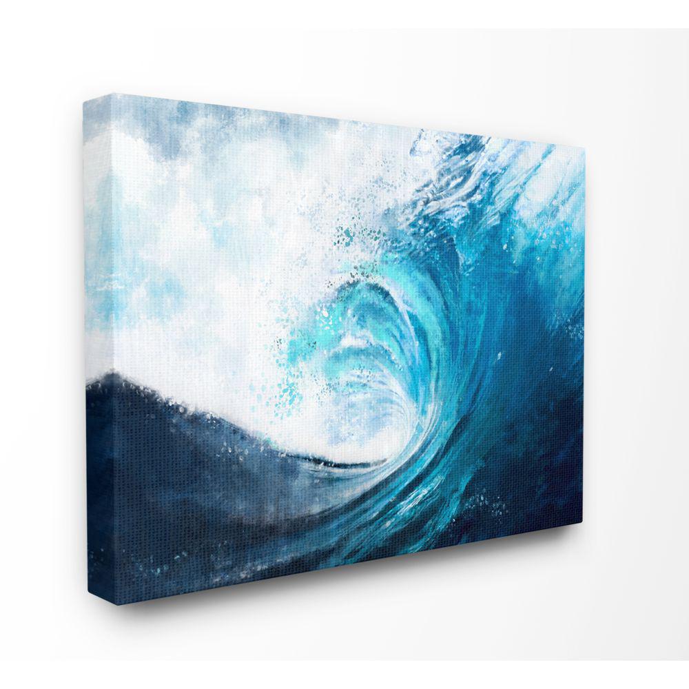Stupell Industries Cresting Ocean Wave Blue Beach Painting By Ziwei Li Canvas Wall Art 20 In X 16 In Cwp 395 Cn 16x20 The Home Depot