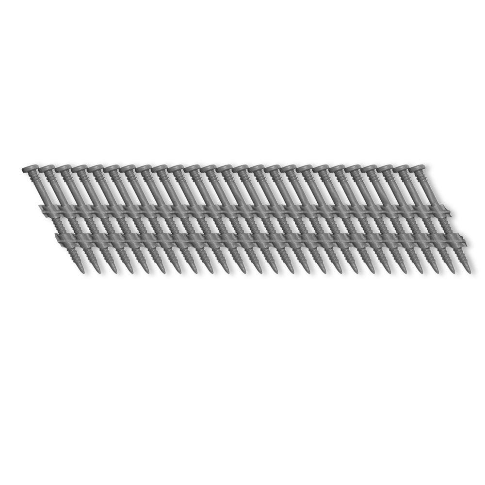 Scrail 3 in. x 1/8 in. 20Degree Plastic Strip Square Head Nail Screw
