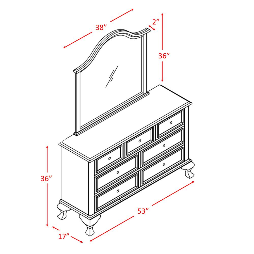 Jenna 7Drawer White Dresser with Mirror JS700DRMR The Home Depot