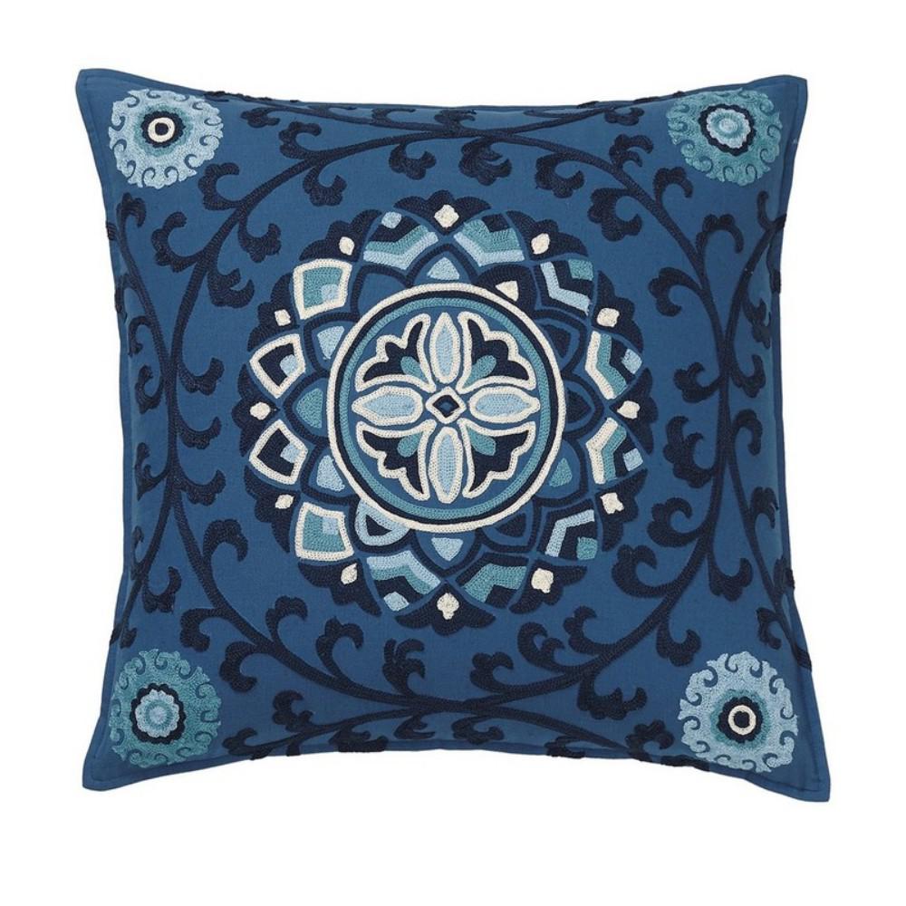 The Company Store Embroidered Blue Suzani 18 In X 18 In