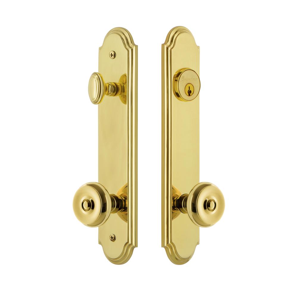 Grandeur Arc Tall Plate 2 3 4 In Backset Lifetime Brass Door