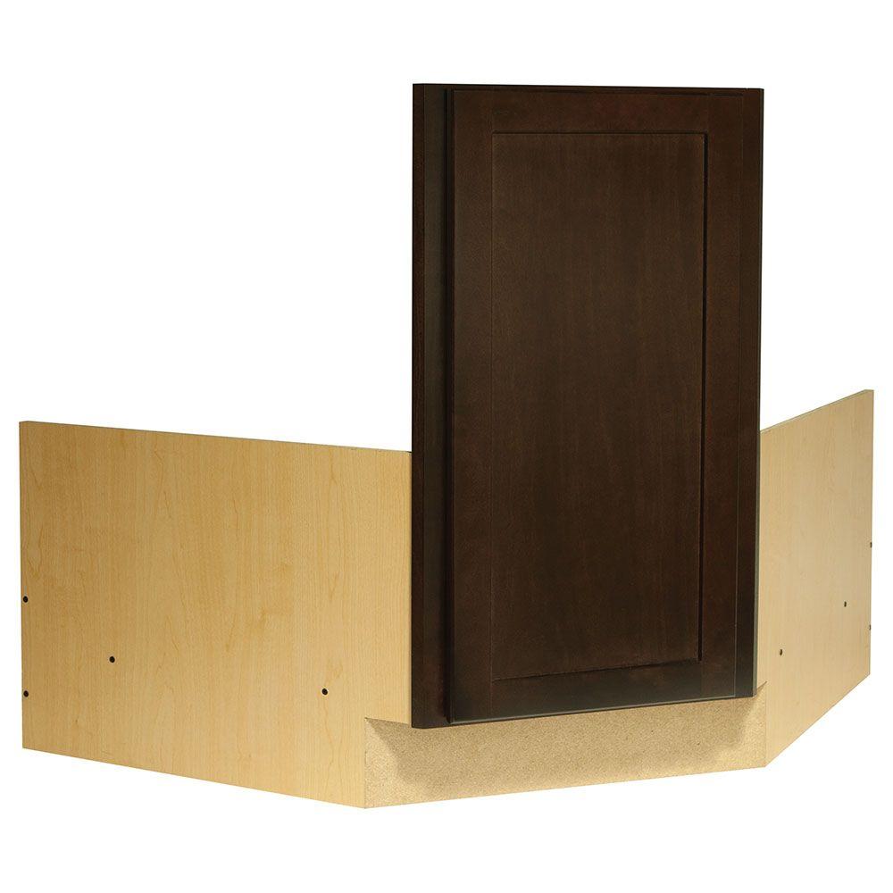 Dark Brown Kitchen Cabinet shaker ready to assemble 36 x 34 5 x 24 in corner sink base kitchen cabinet