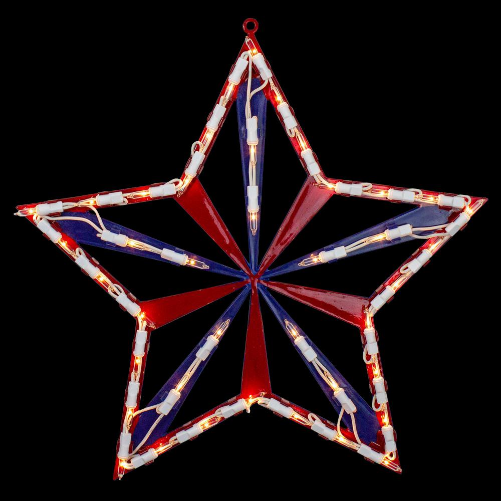 Northlight 14 in. Lighted Red White and Blue 4th of July Star Window ...