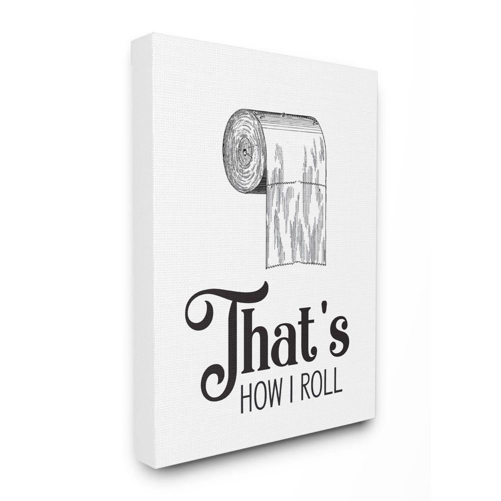 Stupell Industries That S How I Roll Toilet Paper Bathroom Word