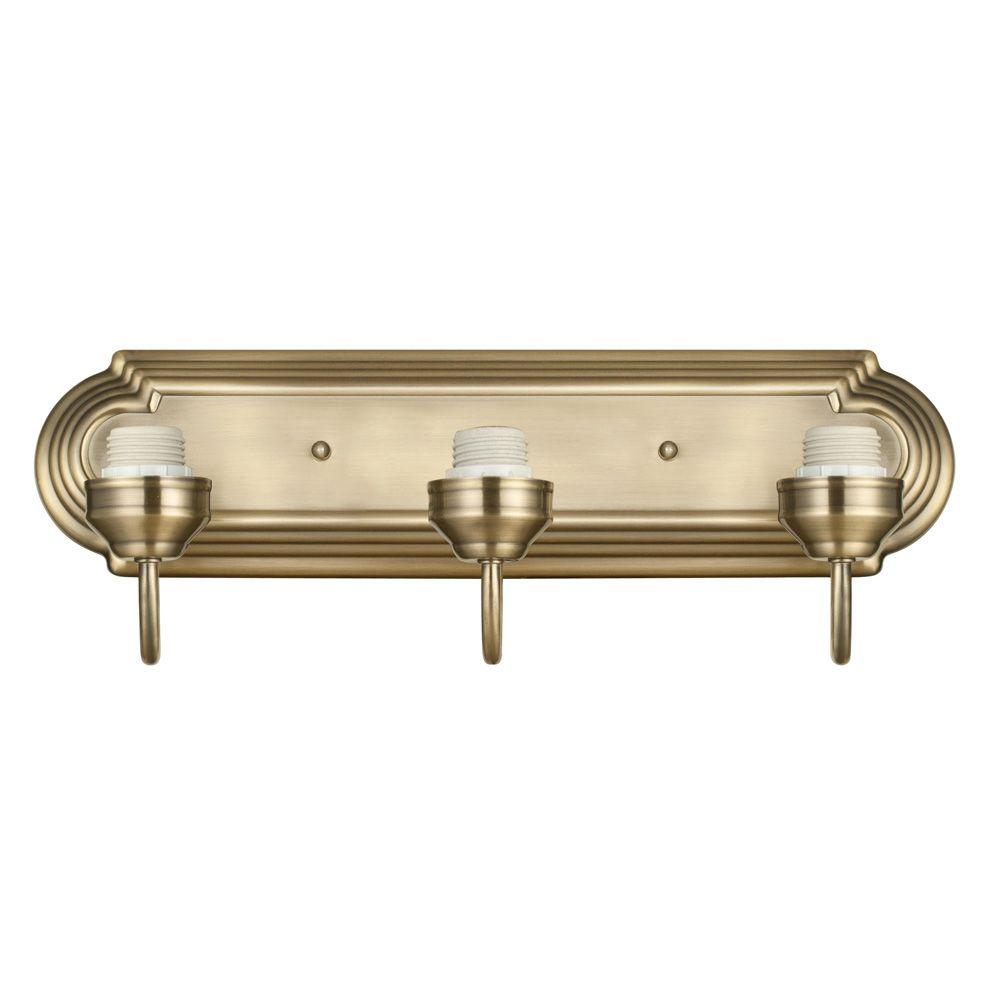 Westinghouse 3 Light Antique Brass Wall Fixture 6301800 The Home Depot Westinghouse 3 Light Antique Brass Wall Fixture